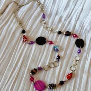 Funky Vintage Silver Beaded Chain Belt